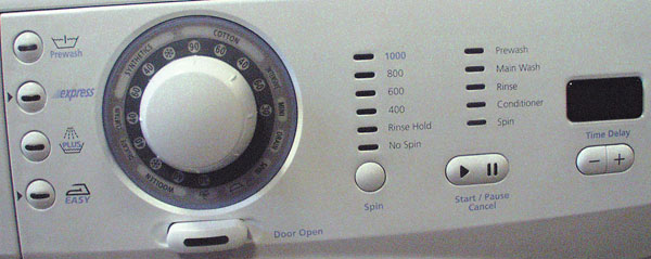 Внешний вид передней панели стиральных машин BEKO (WM 5500T/TB/TS, WM 5506T/5508T)