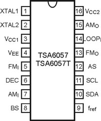 Расположение выводов микросхемы TSA6057