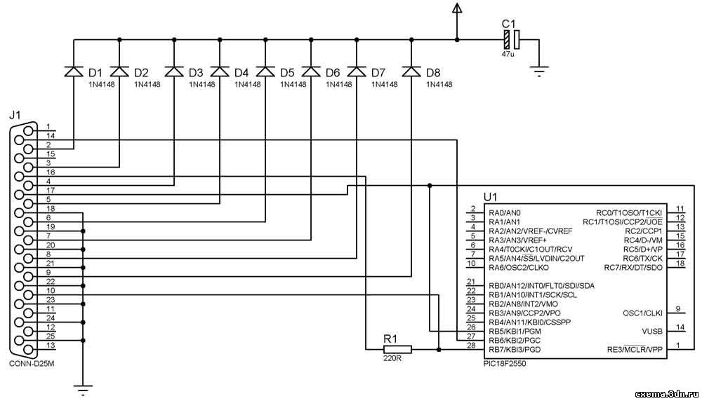 Pic16f1503 схема подключения