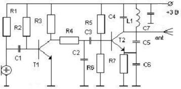Принципиальная схема радиомикрофона