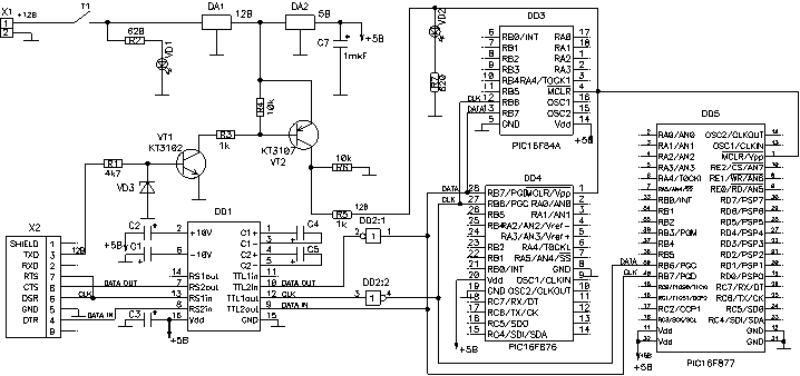 Принципиальная электрическая схема программатора